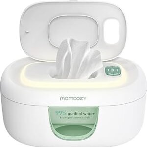 Momcozy Baby Wipe Warmer, Innovative Spring Design, Large Capacity Wipes Dispenser, Fast and Even Heating, 4 Modes of Temperature Heating Control, Diaper Wipe Warmer with Night Light