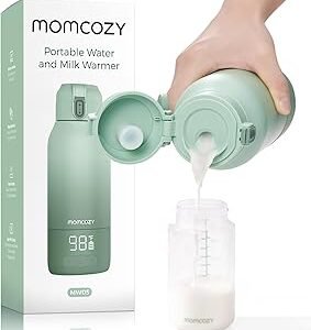 Momcozy Portable Milk Warmer for Travel – Dual Heating Modes for Breast Milk & Water, Portable Bottle Warmer with Fast Heating & Long Battery Life, 17 Ounces Large Capacity to Meet Your All-Day Needs