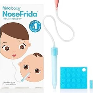 Frida Baby NoseFrida SnotSucker for Baby, Nasal Aspirator for Baby, Nose Sucker Baby Nasal Aspirator for Baby, Congestion Relief with 24 Extra Hygiene Filters