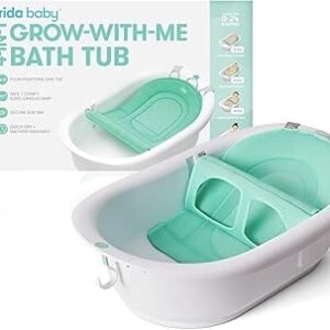 Frida Baby 4-in-1 Grow-with-Me Baby Bathtub, Baby Tub for Newborns to Toddler with Removable Bath Seat & Backrest for Bath Support in Tub