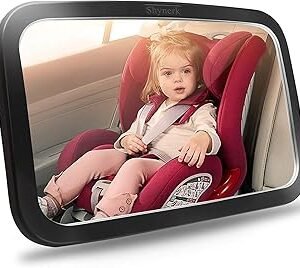 Shynerk Baby Car Mirror, Safety Car Seat Mirror for Rear Facing Infant with Wide Crystal Clear View, Shatterproof, 360° Rotation, Crash Tested and Certified