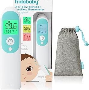 Frida Baby Thermometer, 3-in-1 Infrared Thermometer for Ear, Forehead & Touchless, Fever Thermometer for Baby, Infants, Toddlers, Kids & Adults